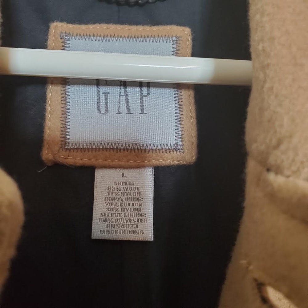 GAP Men's Mid-Length Wool Blend Tan Trench Coat - Picture 4 of 10